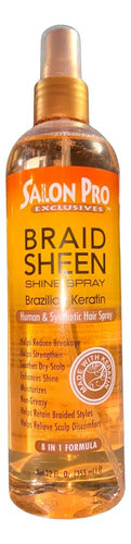 Salon Pro Spray Brillo Para Trenza Africana,extension 355 Ml Brazilian Keratin