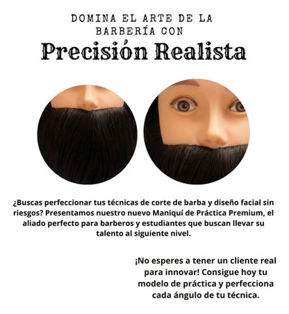 Modelo De Barba Simulador De Barba Con Cabeza De Maniquí Cafe Obscuro