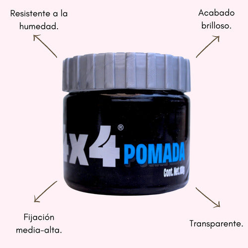 Pomada Fijacion Media-alta Transparente Para Cabello 100g4x4