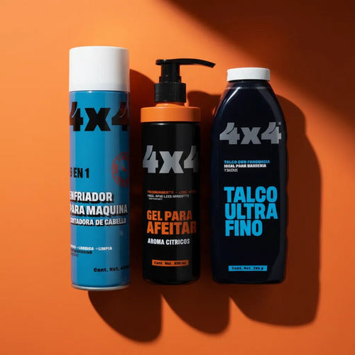 Gel Para Afeitar + Enfriador De Maquinas + Talco 4x4