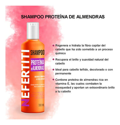 Shampoo Nefertiti Con Almendra Para Cabello Teñido 300ml