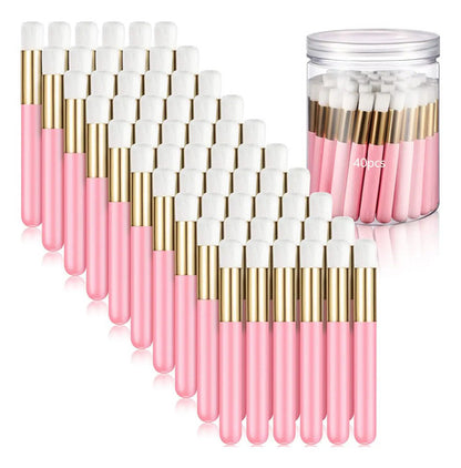 Brochas Para Limpiar Pestañas De Mink, 40 Unidades Rosa Pálido