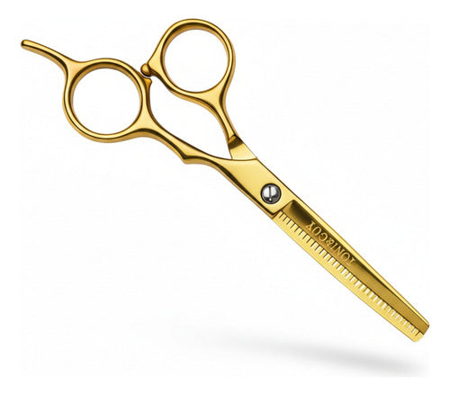 Tijera Degrafiladora Profesional Entresacar Cabello Dorado Dorado
