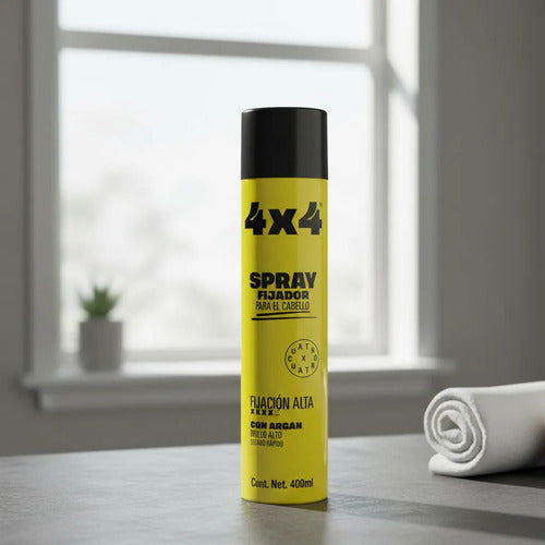 Spray Fijador Para Cabello 4x4 Con Argán Y Vitamina E 400ml