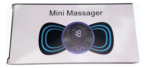 Mini Masajeador Ems Portátil 8 Modos Parche Muscular Negro