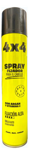 Spray Fijador Para Cabello 4x4 Con Argán Y Vitamina E 400ml