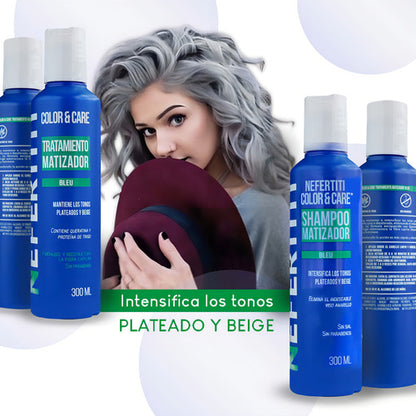 Kit Shampoo Y Tratamiento Matizador 300ml Nefertiti