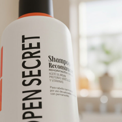 Shampoo Reconstructor Cabello Daño Extremo 300ml Open Secret