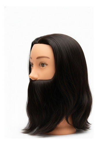 Modelo De Barba Simulador De Barba Con Cabeza De Maniquí Cafe Obscuro