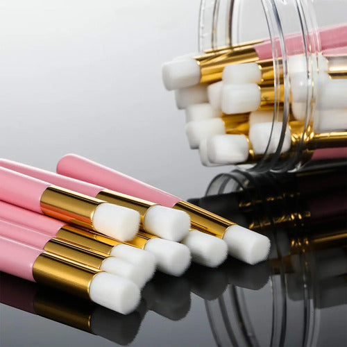 Brochas Para Limpiar Pestañas De Mink, 40 Unidades Rosa Pálido