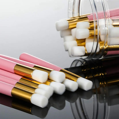 Brochas Para Limpiar Pestañas De Mink, 40 Unidades Rosa Pálido