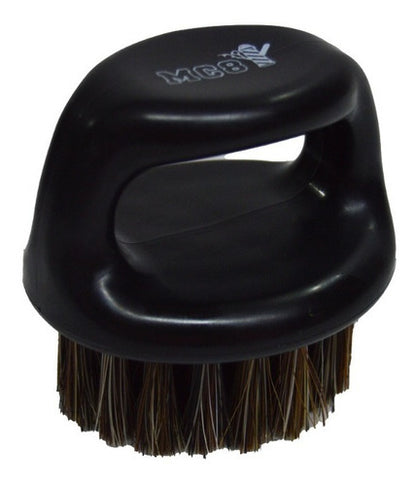 2 Cepillo Barba Con Agarradera Anillo Barberia Corte Chico Color Negro