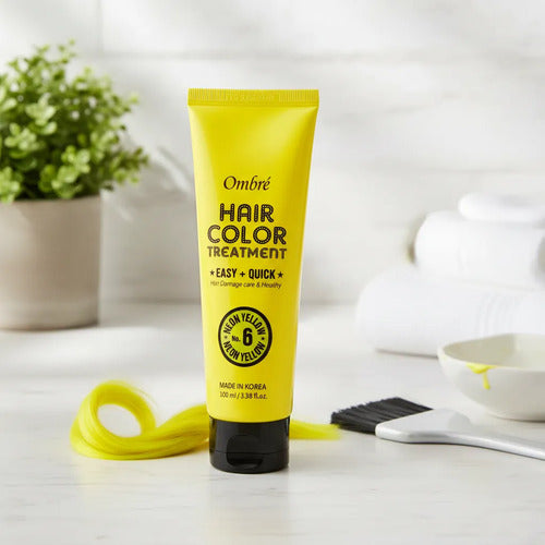 Tinte Para Cabello Ombré Tratamiento De Color Facil Y Rapido 6 Neon Yellow