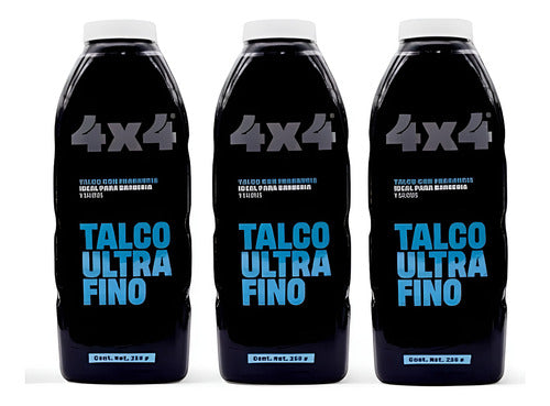 3 Piezas Talco Ultrafino Barberia Estetica Buen Olor 4x4 Pro
