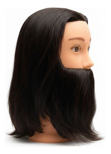 Modelo De Barba Simulador De Barba Con Cabeza De Maniquí Cafe Obscuro