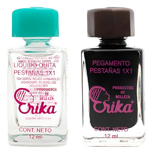Pegamento Erika + Removedor Extensiones Pestaña Permanente Transparente