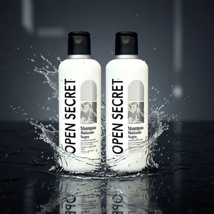 Kit 6 Open Secret Shampoo Con Tinte Matizante Negro 300 Ml