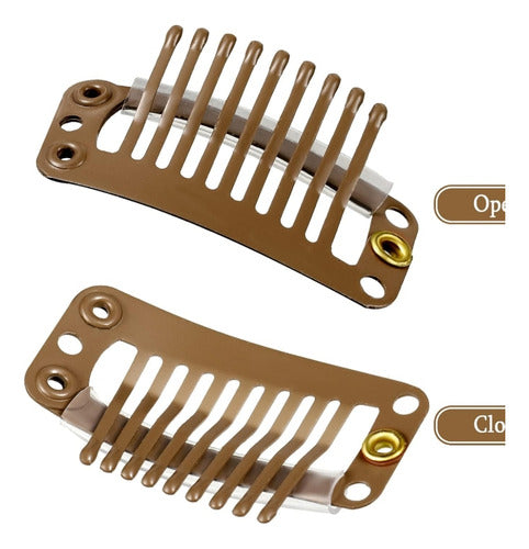 Clips Extensiones 100 Piezas Color Negro Color Cafe Claro
