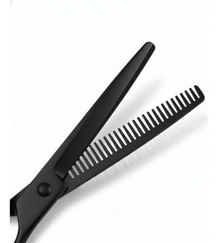 Tijera Degrafiladora Profesional Entresacar Cabello Negro Negro