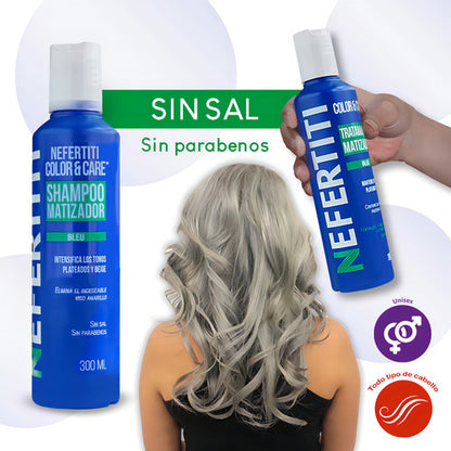 Kit Shampoo Y Tratamiento Matizador 300ml Nefertiti