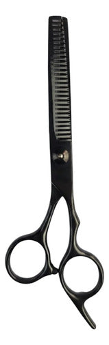 Tijera Degrafiladora Profesional Entresacar Cabello Negro Negro