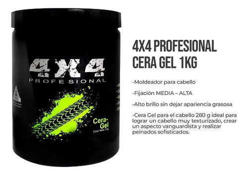 Fijador Modelador 4x4 Profesional Cera-gel Contenedor De 1kg