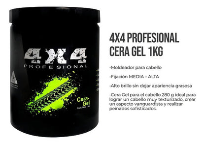 Fijador Modelador 4x4 Profesional Cera-gel Contenedor De 1kg