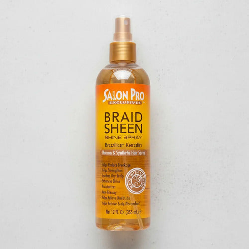 Salon Pro Spray Brillo Para Trenza Africana,extension 355 Ml Brazilian Keratin