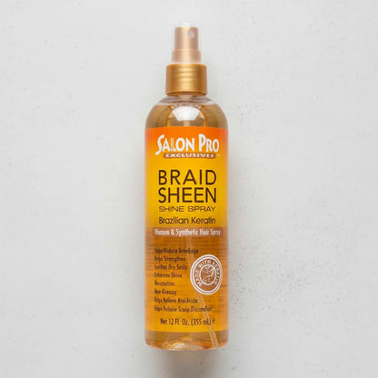 Salon Pro Spray Brillo Para Trenza Africana,extension 355 Ml Brazilian Keratin