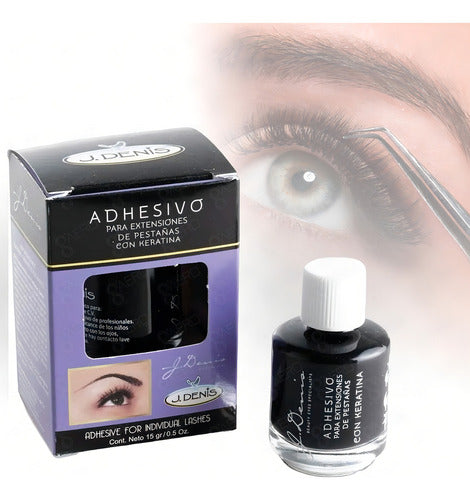 Adhesivo Extension De Pestañas Con Keratina J Denis Color Negro
