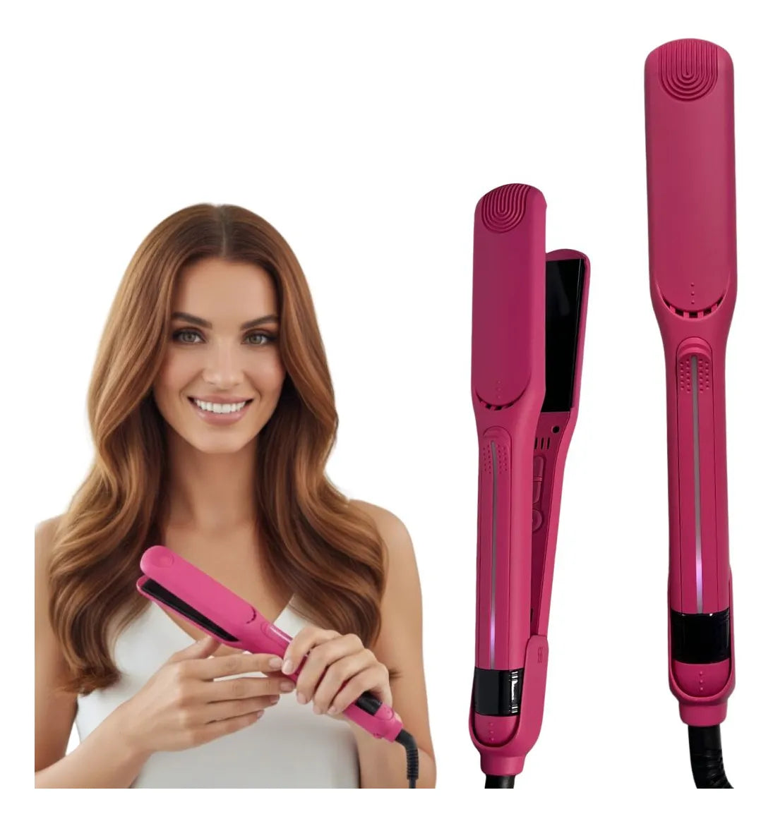 Plancha Profesional Para Cabello Cerámica Rosa 110v-240v