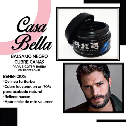 Balsamo Cubre Canas Para Bigote Y Barba 4x4 Profesional 100g