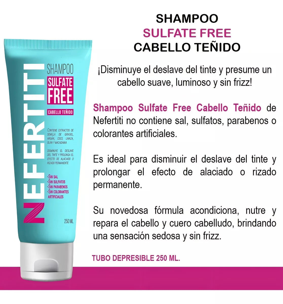 Shampoo Sin Sal Para Cabello Teñido Libre De Parabenos 300ml