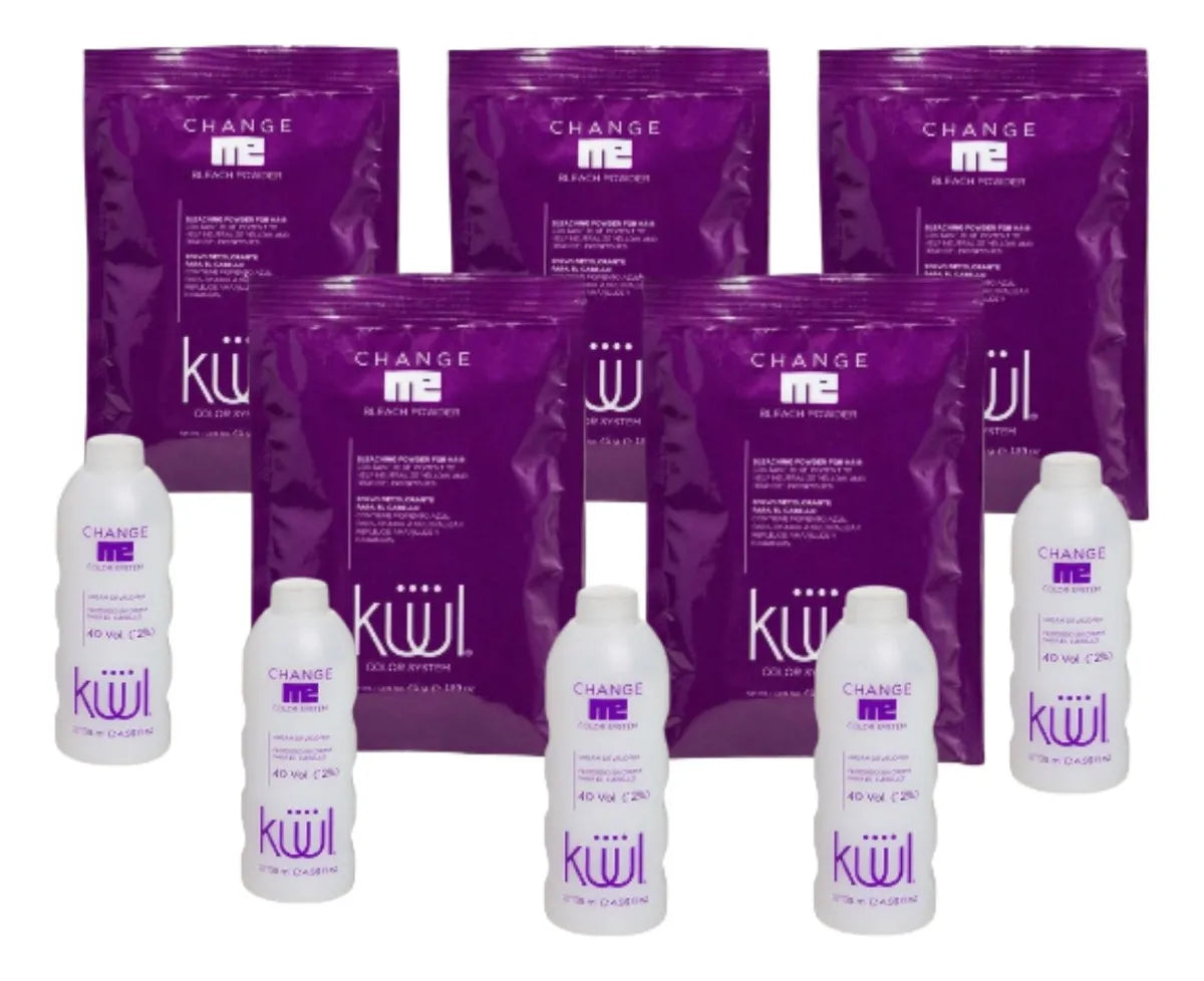 5 Sobres Decolorantes + 5 Peroxido 40vol Tono Pigmento Azules