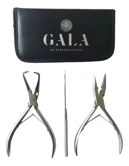 Kit Pinzas Aplicacion De Extensiones Grapa Anillas 3 Piezas