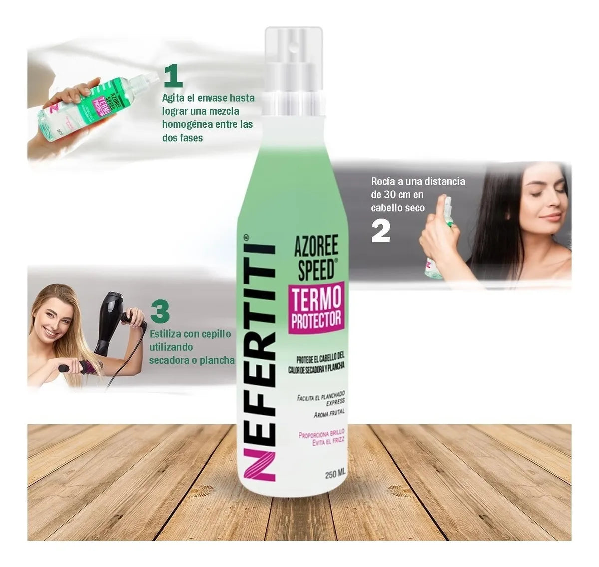 Tratamiento Termoprotector Nefertiti Azoree Speed Anti Frizz 250ml