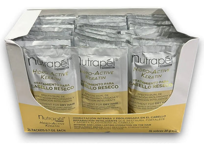 Nutrapel Tratamiento Hidro Active Keratin Sachets 36 Pzas.