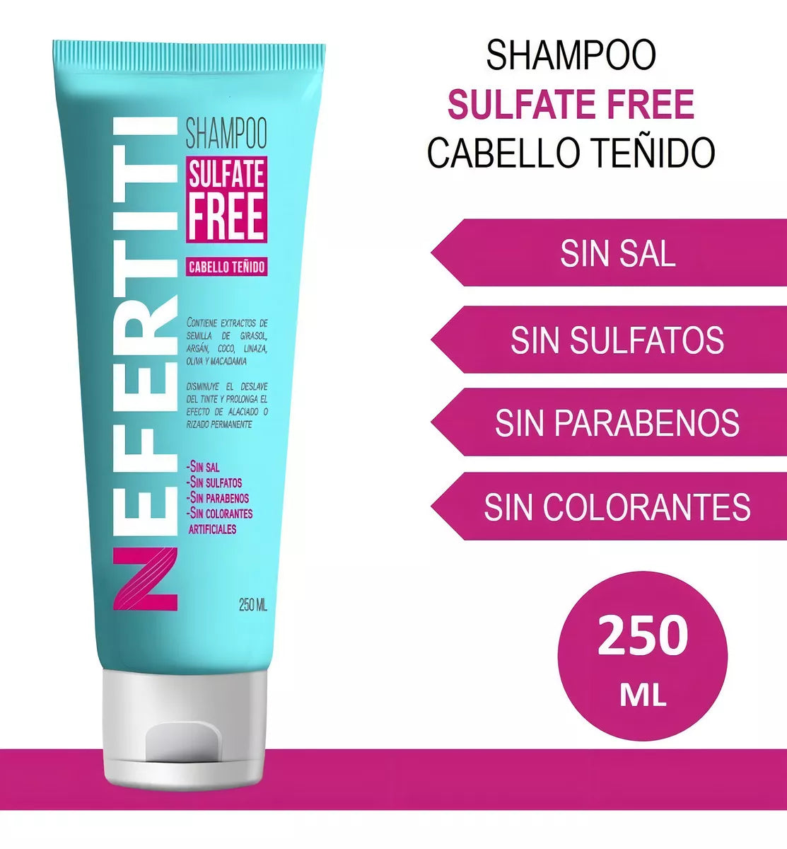 Shampoo Sin Sal Para Cabello Teñido Libre De Parabenos 300ml