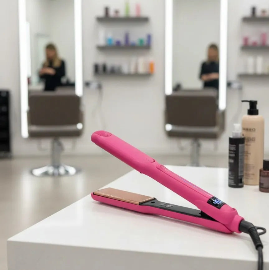 Plancha Profesional Para Cabello Cerámica Rosa 110v-240v