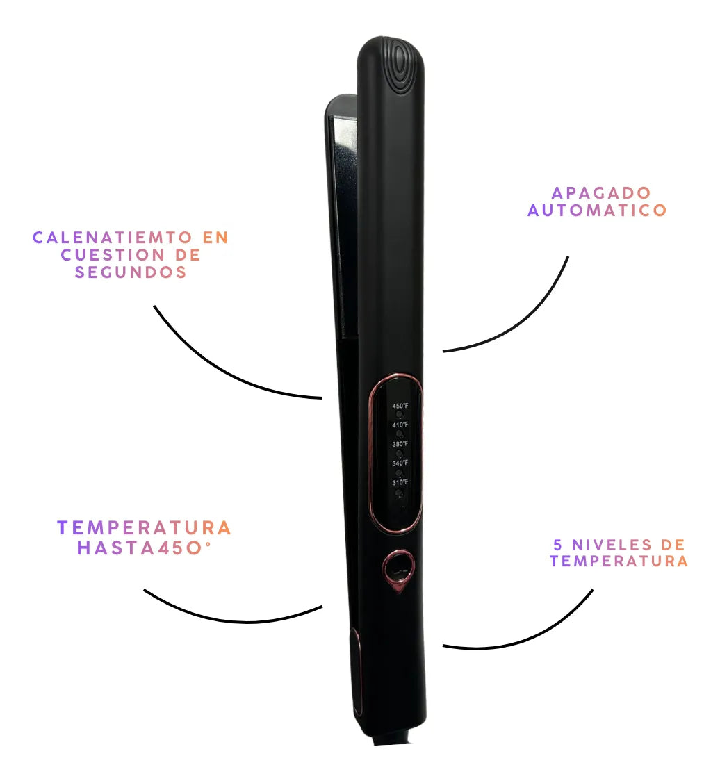 Plancha Profesional Para Cabello Placas Cerámica Negro