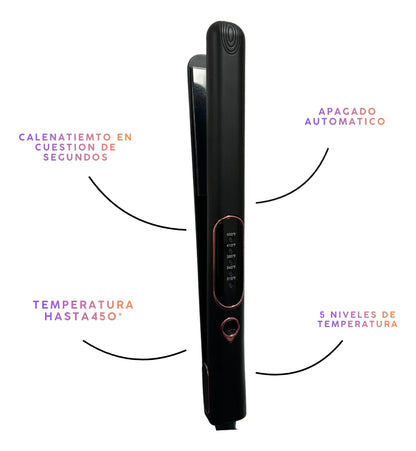 Plancha Profesional Para Cabello Placas Cerámica Negro