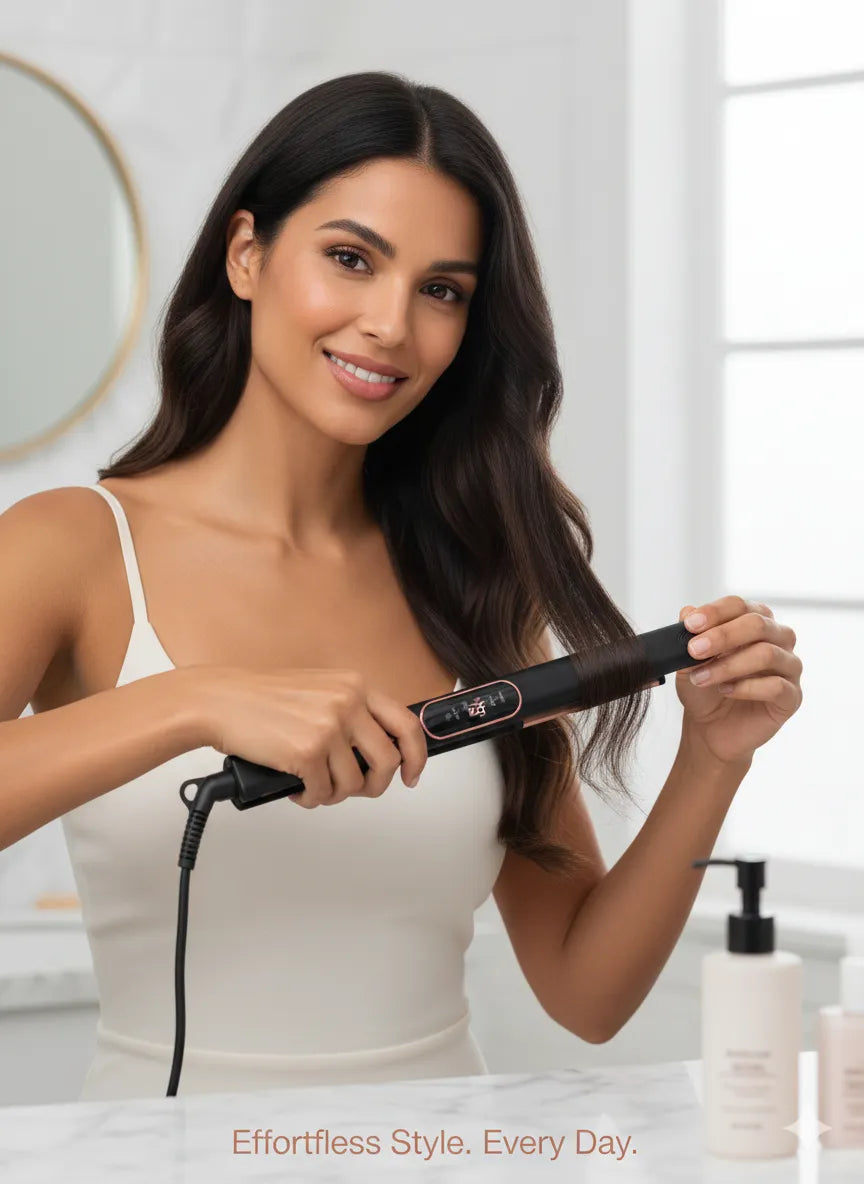 Plancha Profesional Para Cabello Placas Cerámica Negro