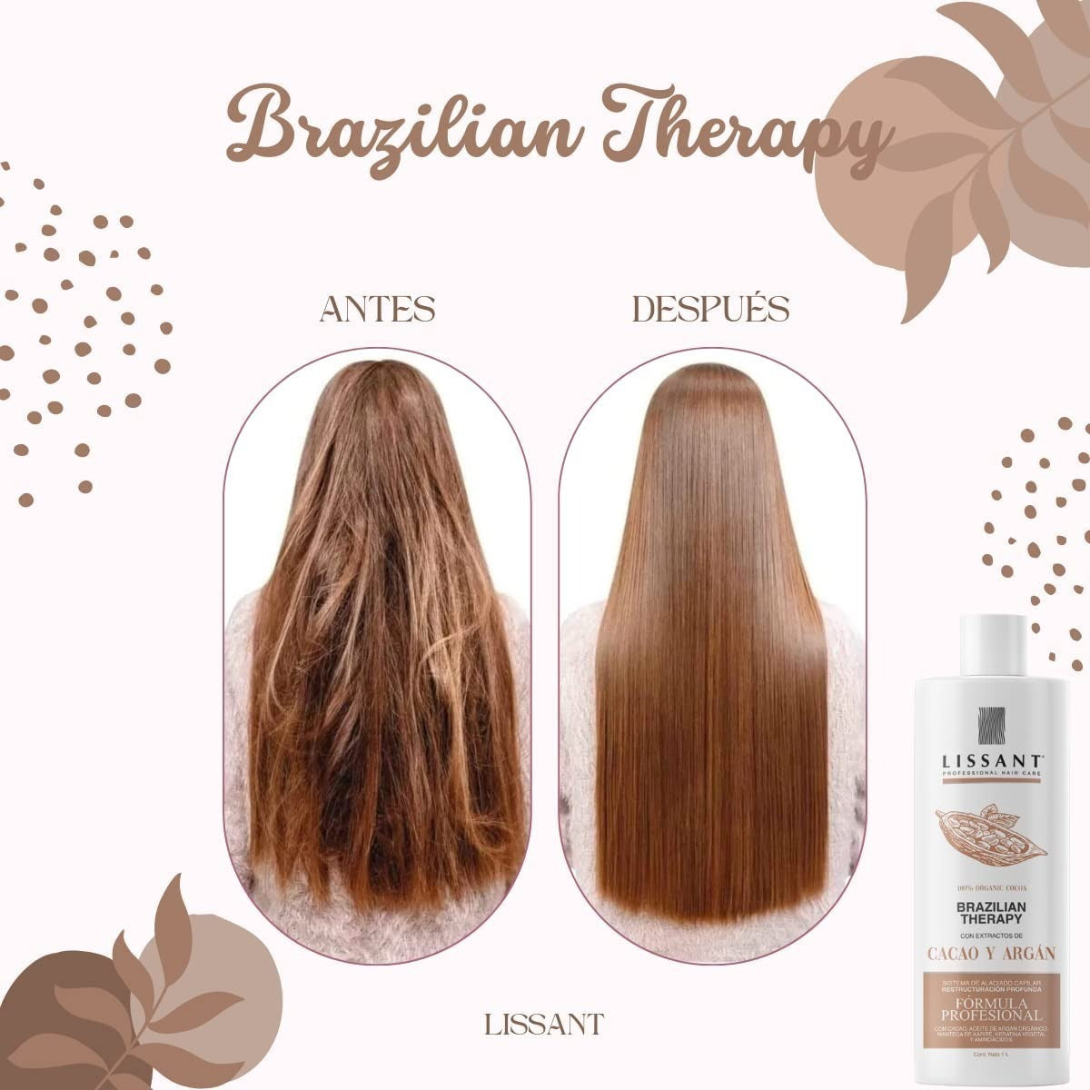 Crema Alaciadora Brazilian Keratina Chocolate Y Aceite Argan 500ml