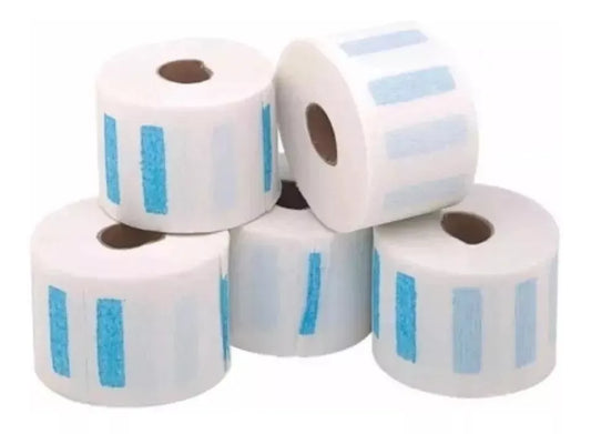 500 Tiras Papel Cuello Barberia Peluqueria Con Pegamento