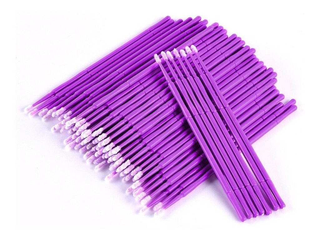 100 Microbrush Para Extensión,lifting De Pestañas 1x1