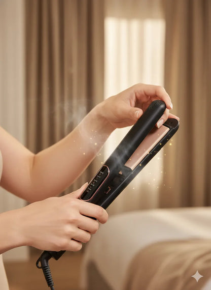 Plancha Profesional Para Cabello Placas Cerámica Negro