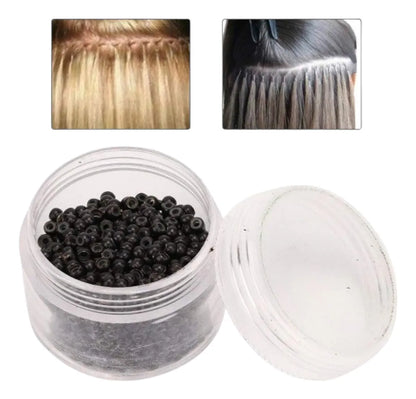 Nano Ring Para Extensiones De Cabello 500 Pzas. Color Negro