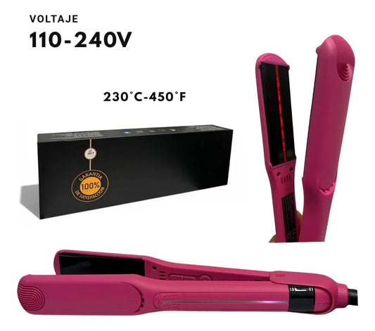 Plancha Profesional Para Cabello Cerámica Rosa 110v-240v