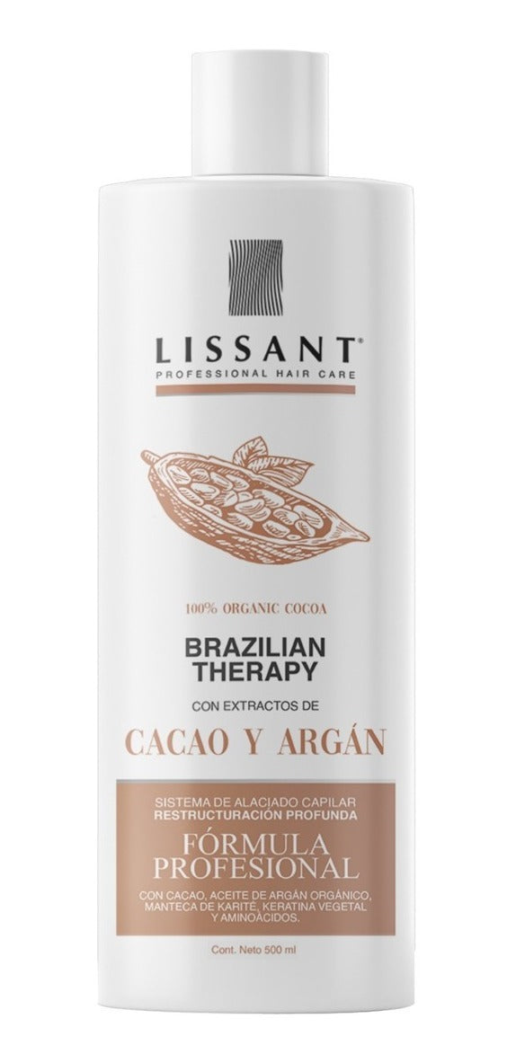 Crema Alaciadora Brazilian Keratina Chocolate Y Aceite Argan 500ml