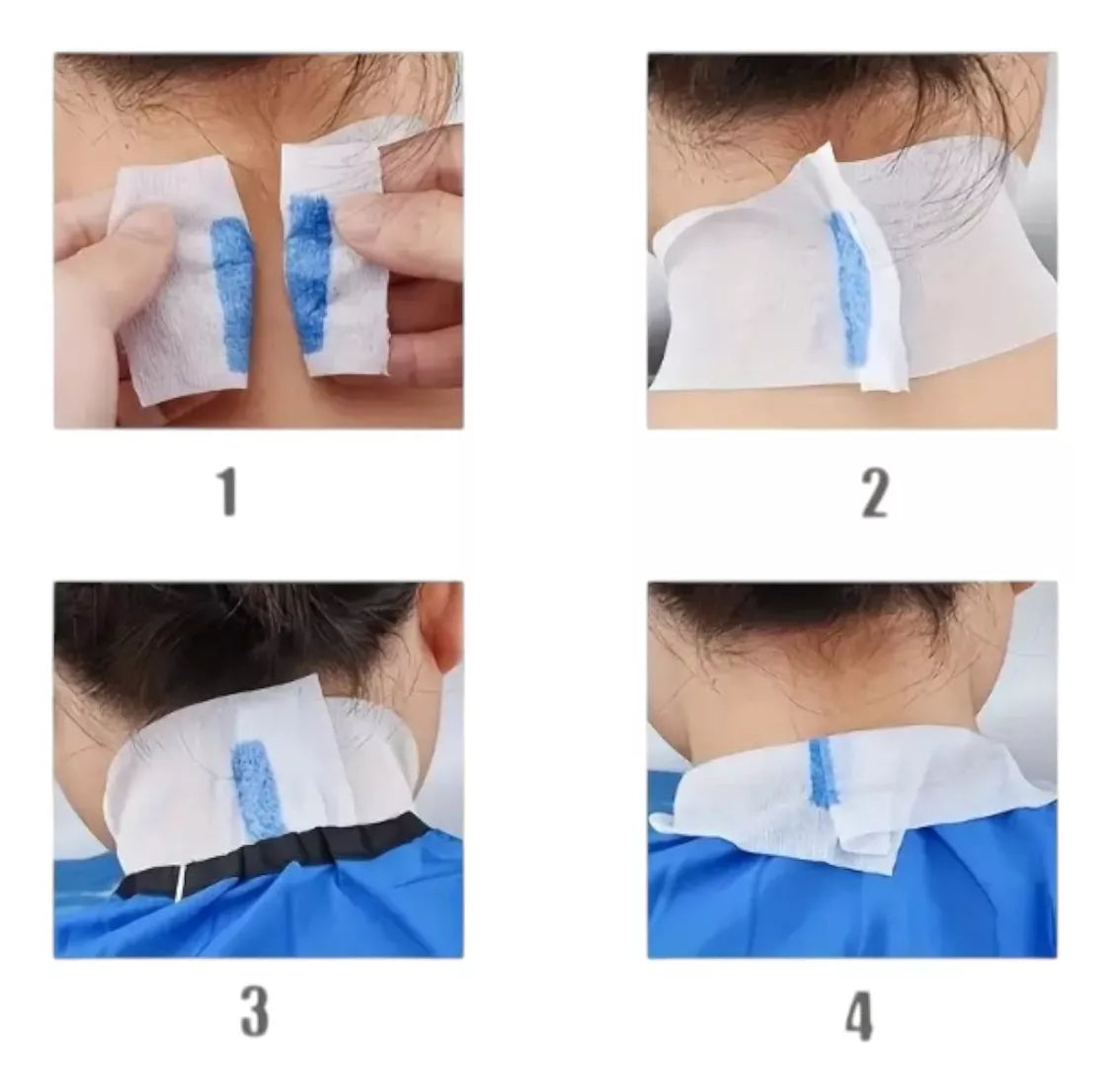 500 Tiras Papel Cuello Barberia Peluqueria Con Pegamento